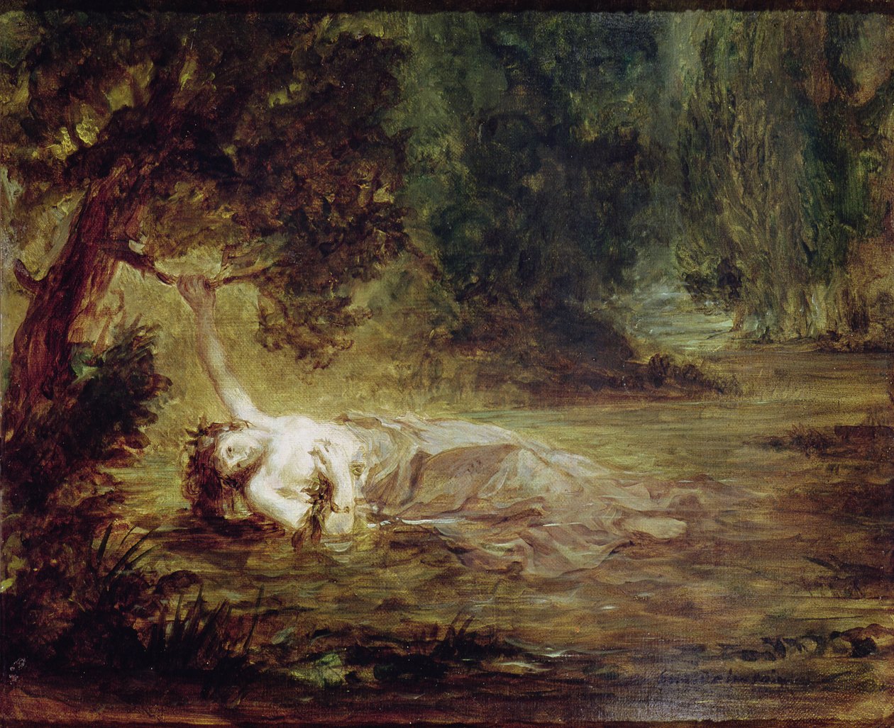 Ofelian kuolema, 1838 tekijältä Ferdinand Victor Eugene Delacroix