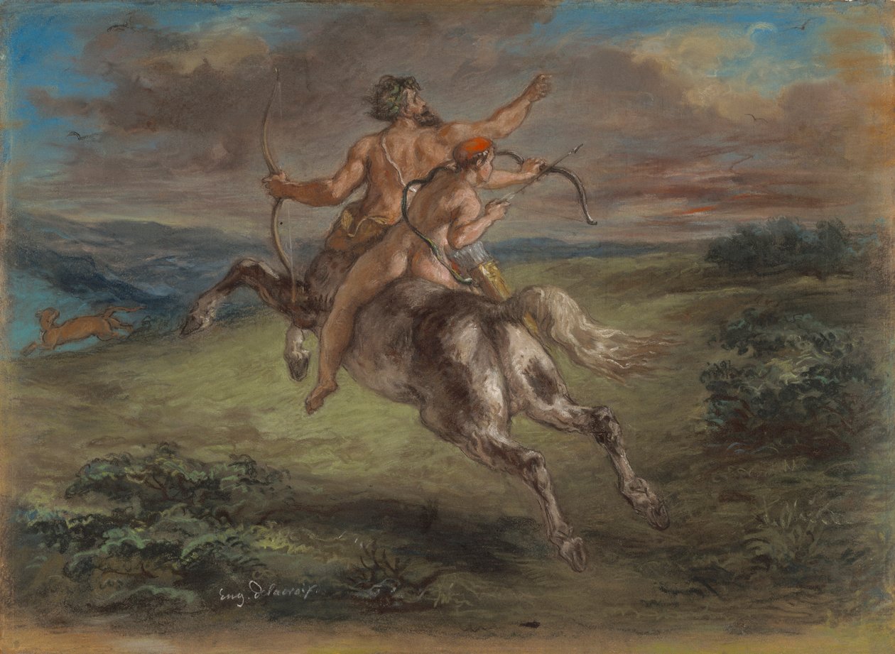 Akhilleuksen koulutus tekijältä Ferdinand Victor Eugene Delacroix