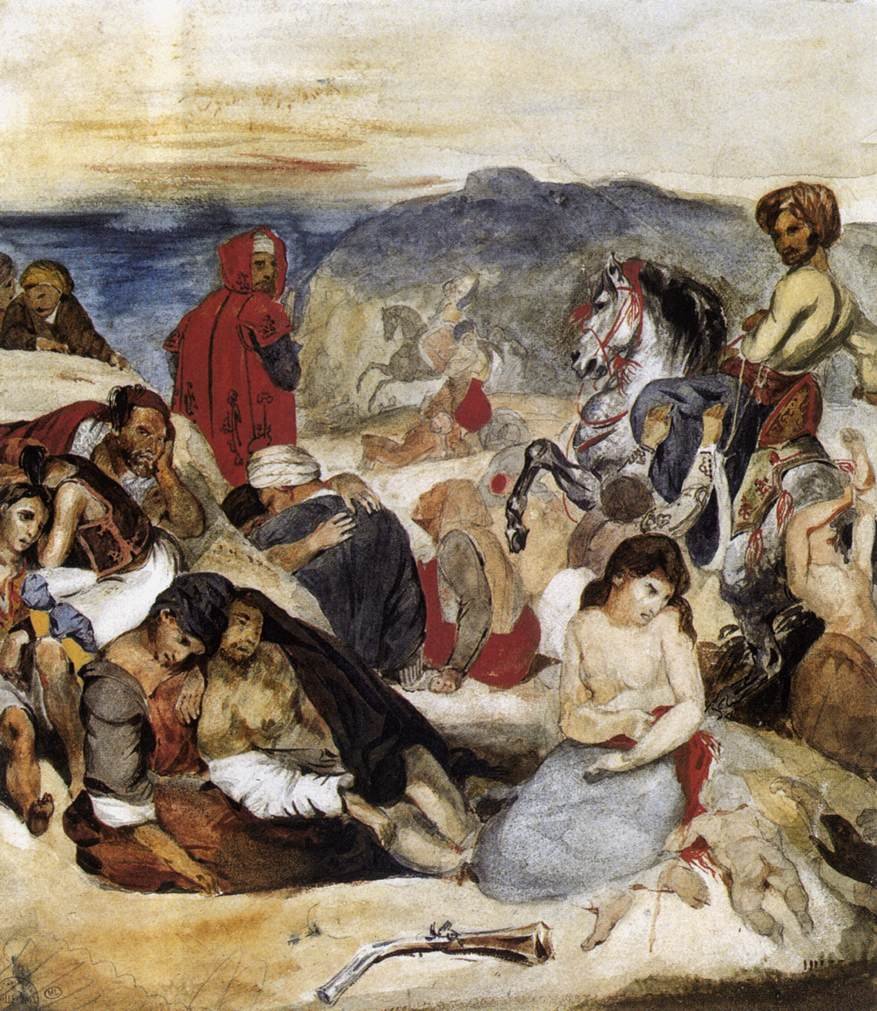 Chiosin verilöyly tekijältä Ferdinand Victor Eugene Delacroix