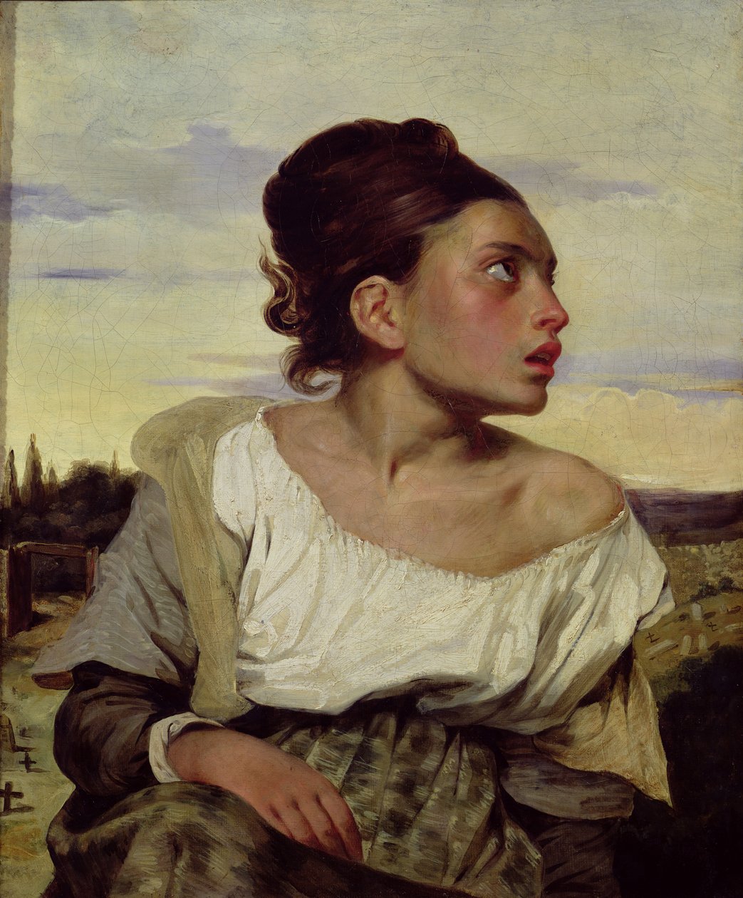 Nuori orpo hautausmaalla, 1824 tekijältä Ferdinand Victor Eugene Delacroix