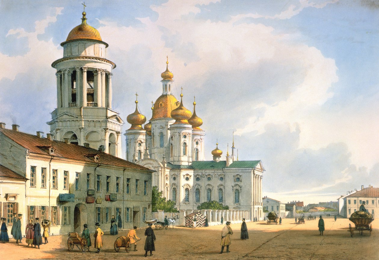 Vladimirin neitsyt kirkko Pietarissa, noin 1840. tekijältä Ferdinand Victor Perrot