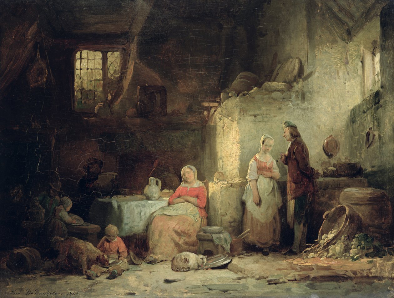Keskustelu aterian jälkeen, 1840 tekijältä Ferdinand de Braekeleer