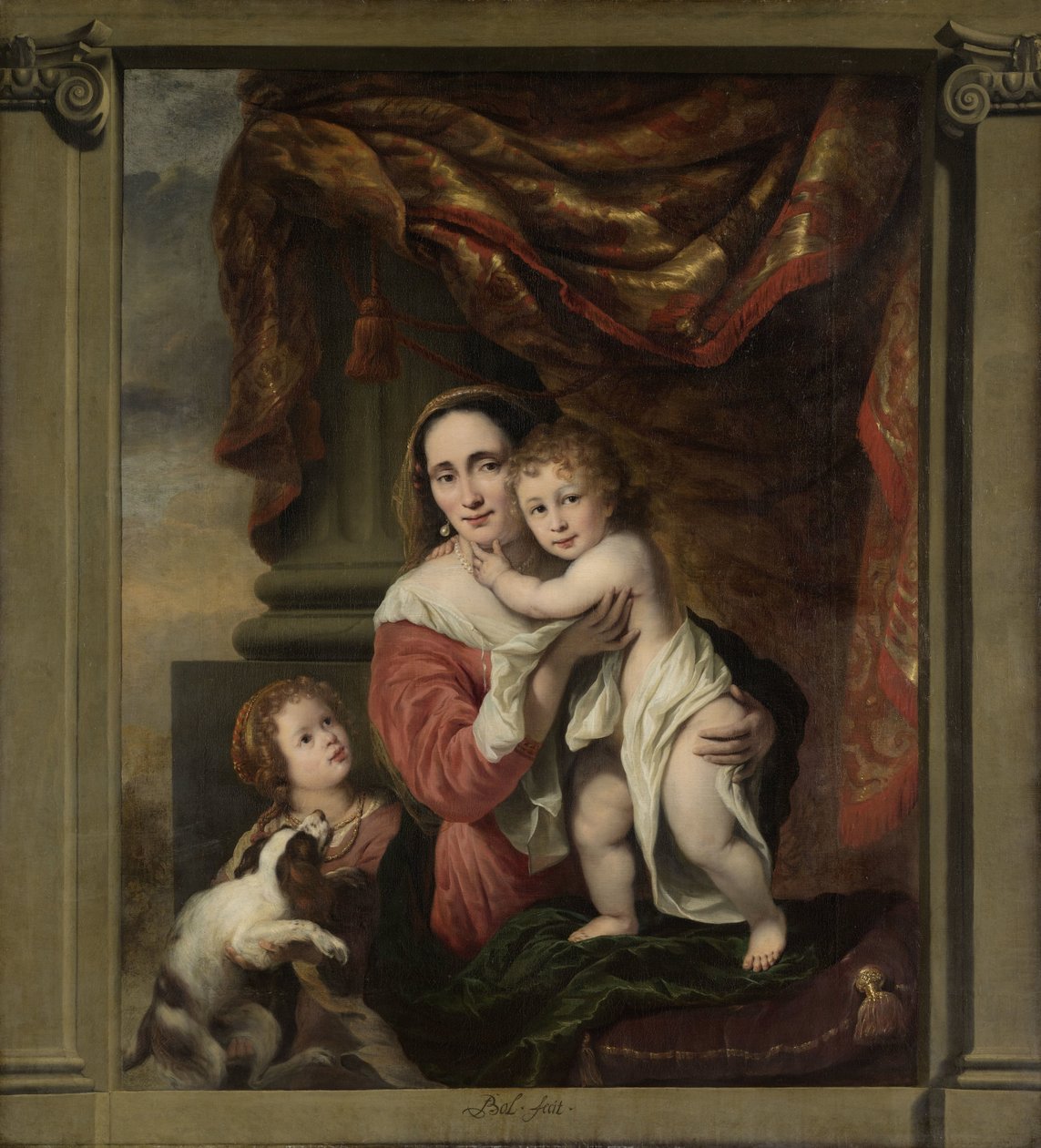 Caritas: Joanna de Geer (1629-1691) lastensa kanssa Cecilia Trip (1660-1728) ja Laurens Trip (s. 1662) tekijältä Ferdinand Bol
