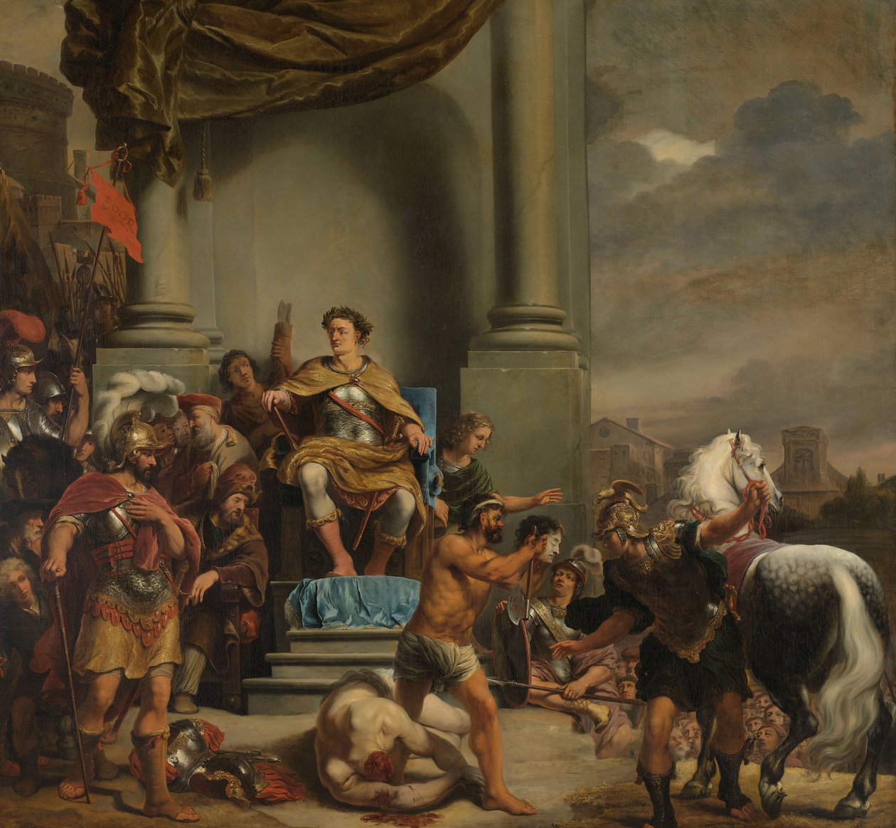 Konsuli Titus Manlius Torquatus määrää poikansa mestauksen tekijältä Ferdinand Bol