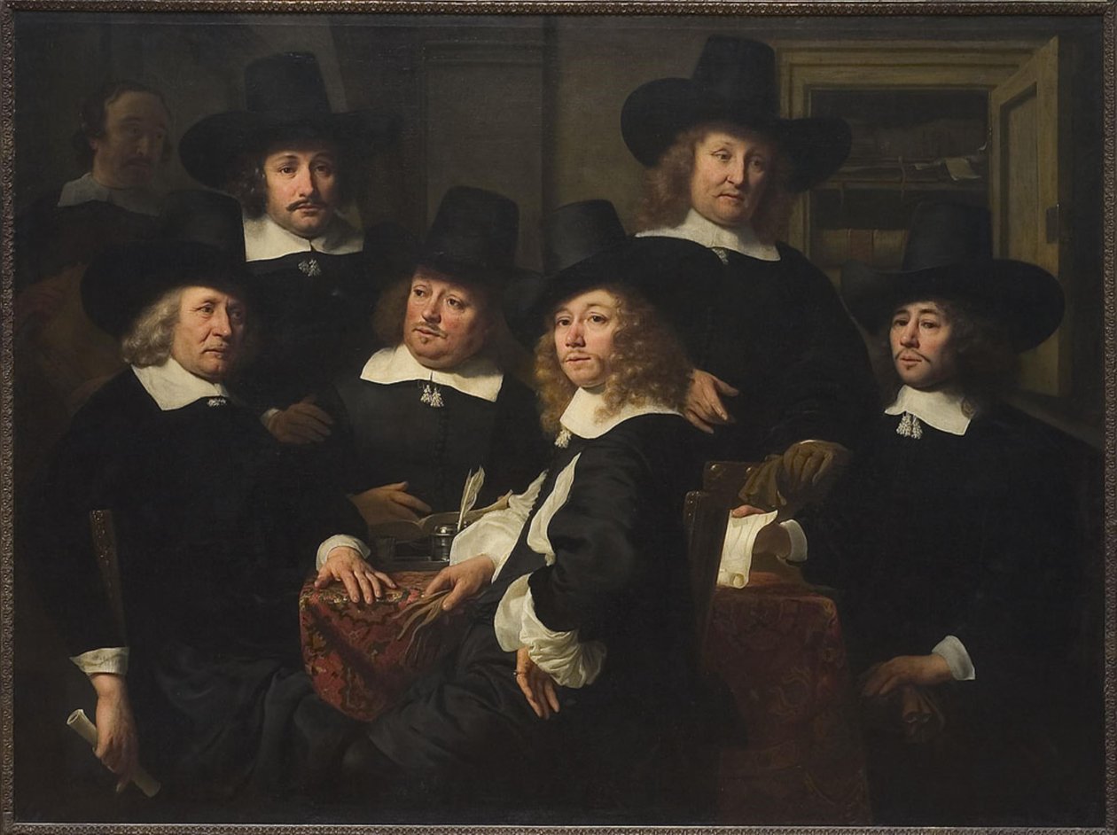 Nieuwezijds Huiszittenhuisin johtokunnan jäsenet tekijältä Ferdinand Bol