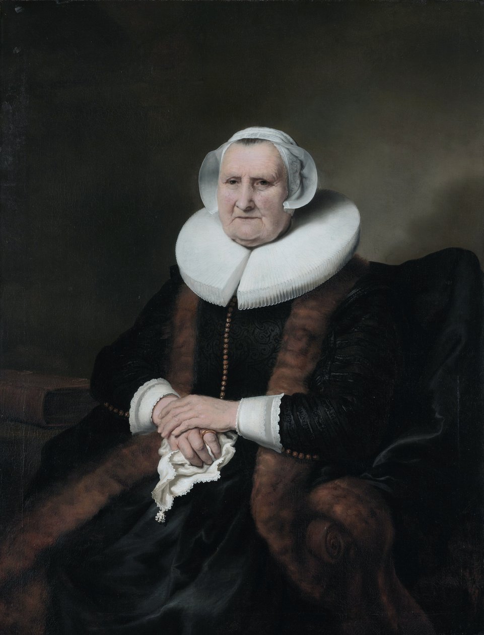Muotokuva Elisabeth Jacobsdr. Bas (1571-1649) tekijältä Ferdinand Bol