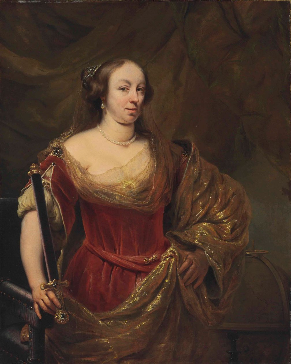 Puolan kuningattaren Marie Louise Gonzagan muotokuva 1611-1667. tekijältä Ferdinand Bol
