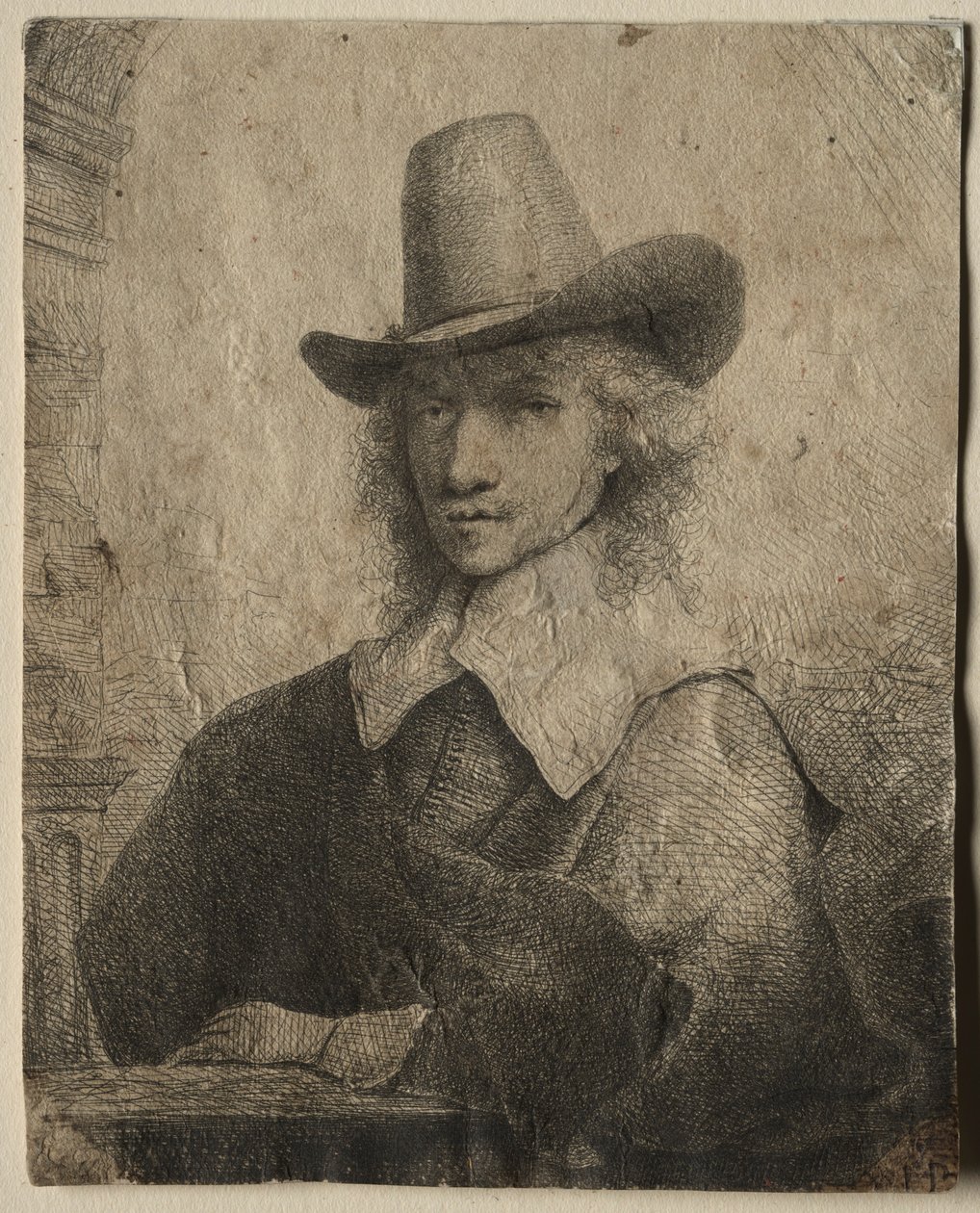 Muotokuva miehestä, jolla on korkea hattu, 16421651. tekijältä Ferdinand Bol