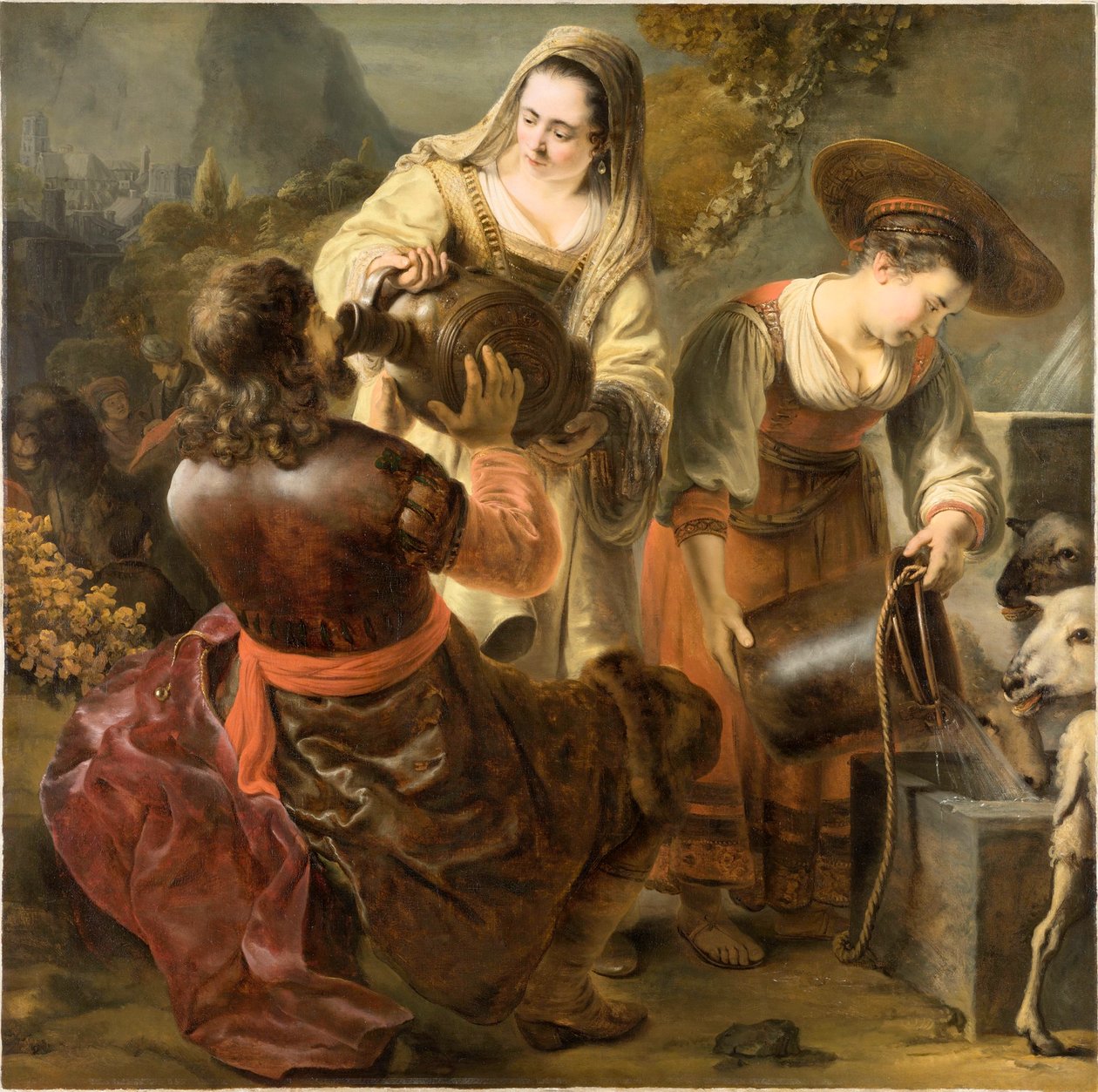 Rebecca ja Eliezer kaivolla, n. 1645. tekijältä Ferdinand Bol