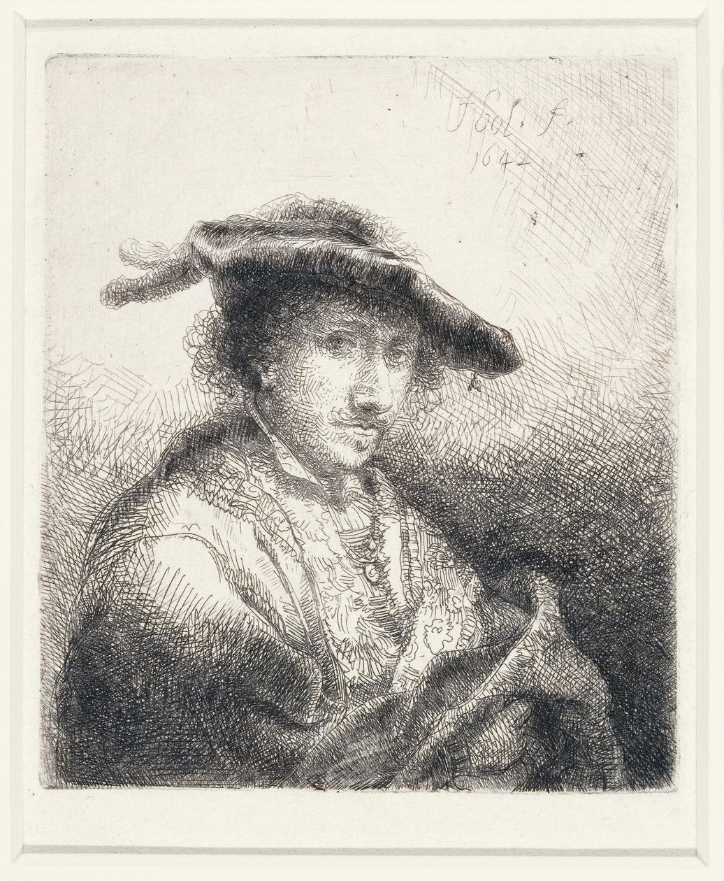 Nuori mies pukeutunut hattu, 1642 tekijältä Ferdinand Bol