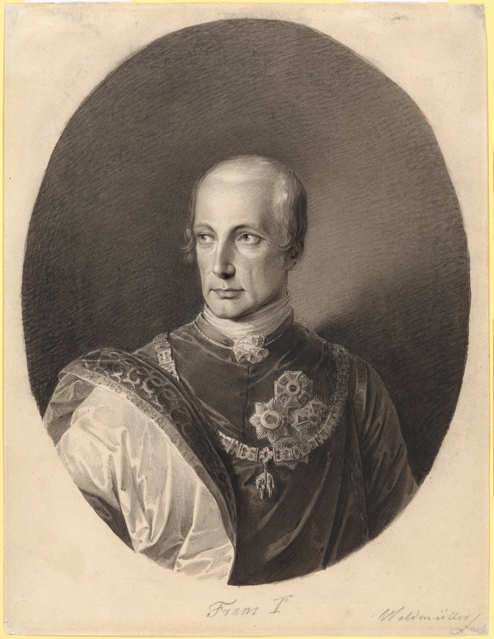 Frans I (1768-1835, vuosina 1792-1806 Pyhän saksalais-roomalaisen keisarikunnan keisari Frans II, vuodesta 1804 Itävallan keisari Frans I) tekijältä Ferdinand Georg Waldmüller