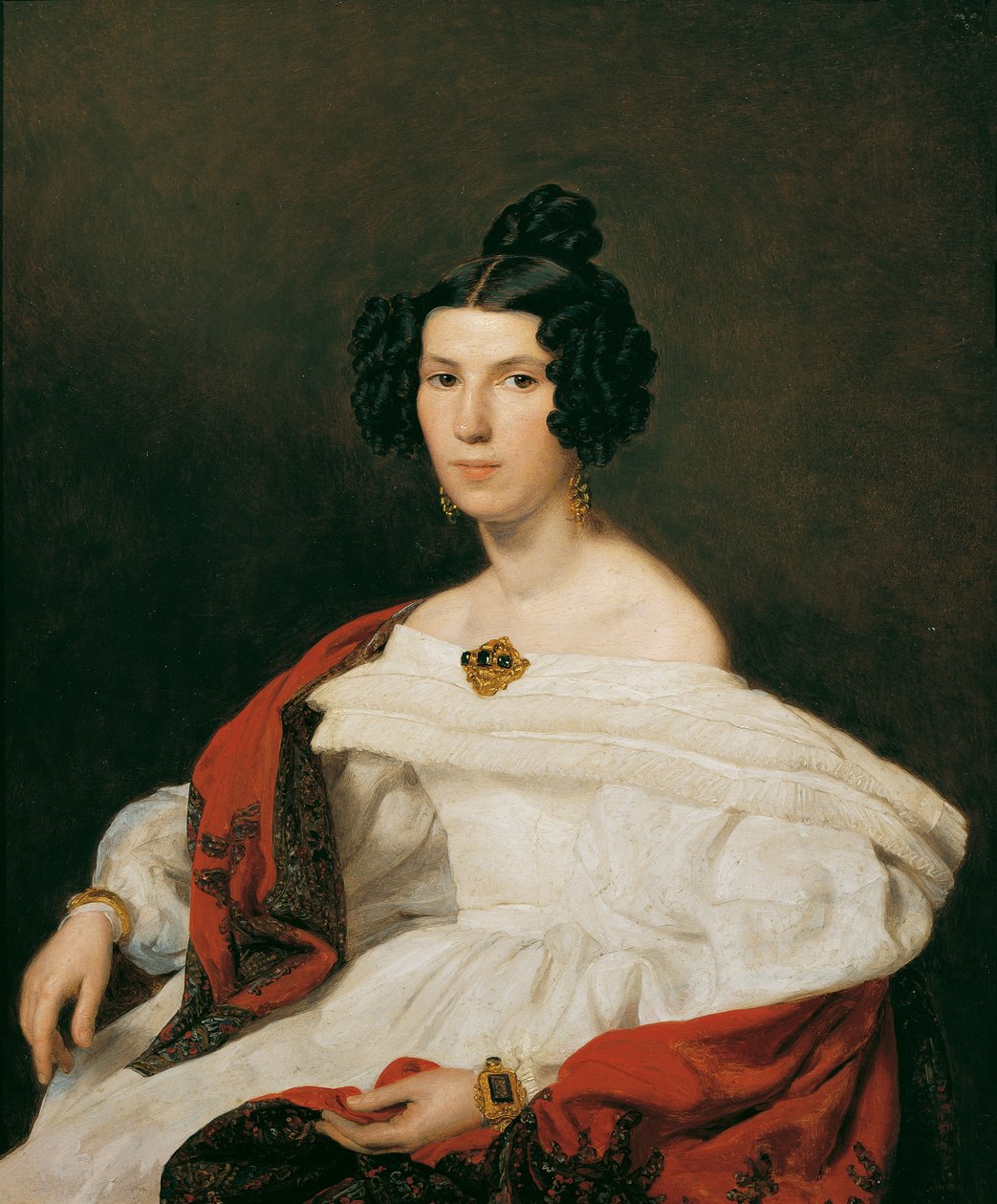 Oikeusviranomaisen Josef von Stadlerin vaimo tekijältä Ferdinand Georg Waldmuller