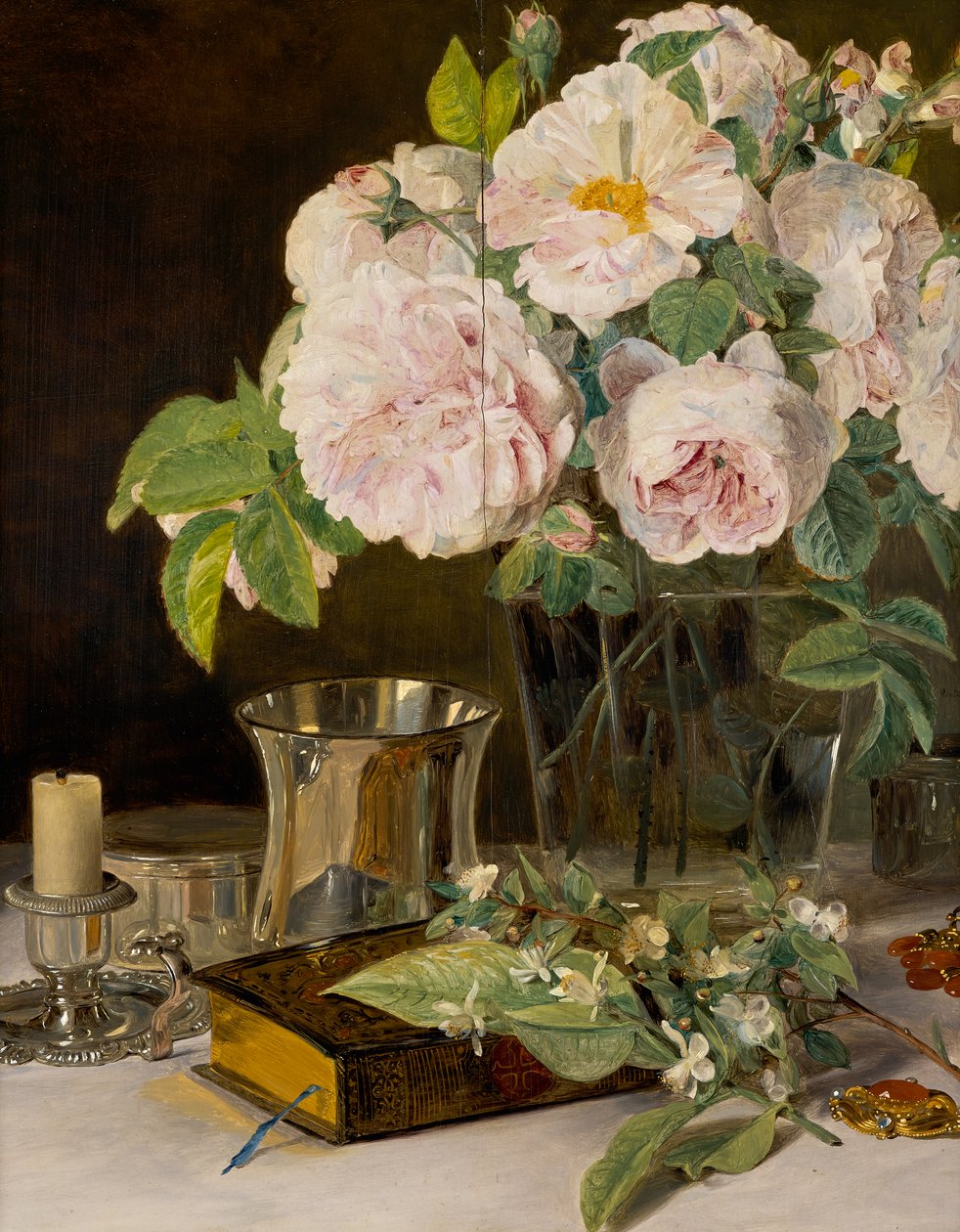 ruusuja lasissa tekijältä Ferdinand Georg Waldmuller