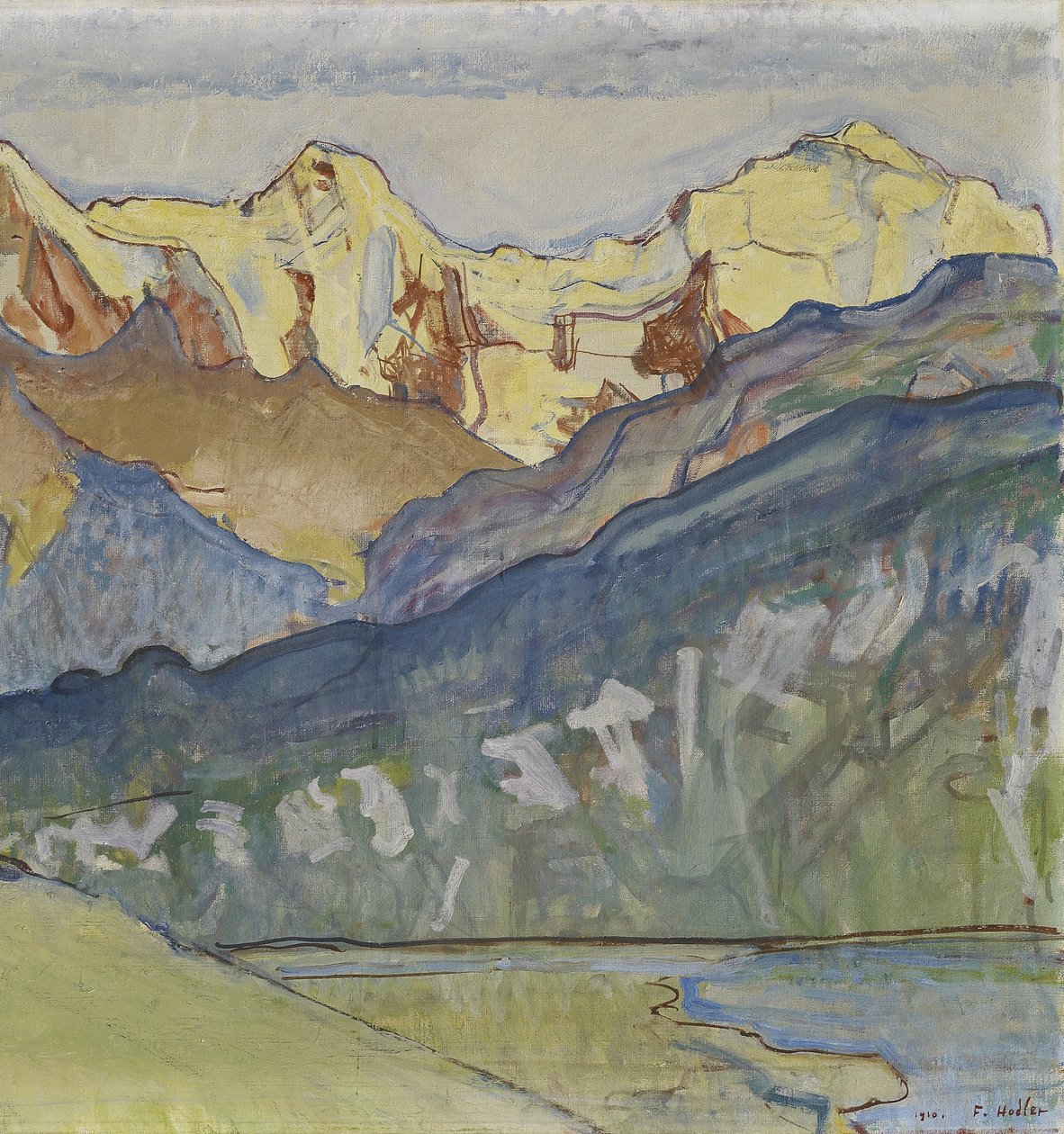 Eiger, Mönch ja Jungfrau von Beatenberg aus tekijältä Ferdinand Hodler