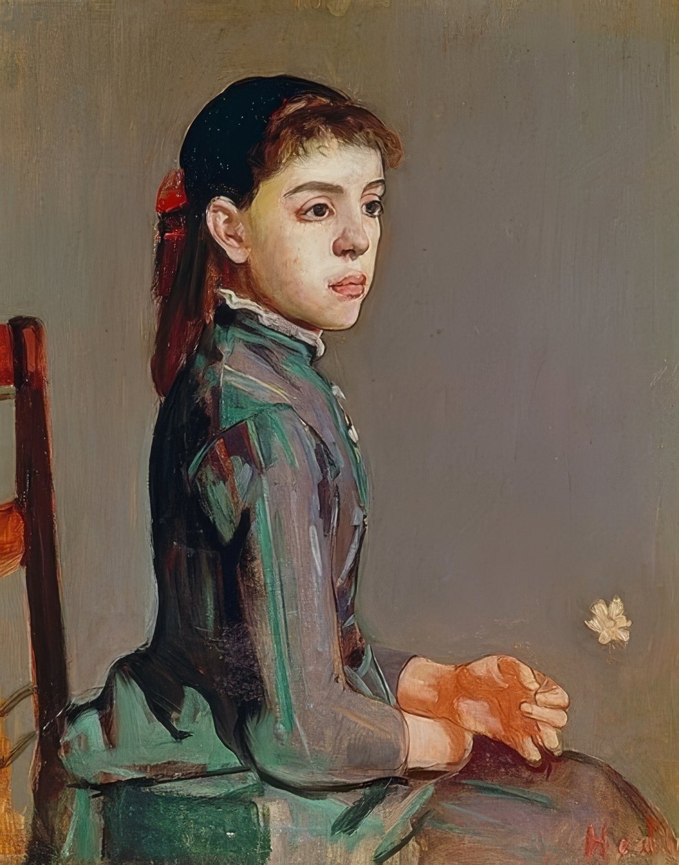 Nuori tyttö - Louise Duchosal. 1885 tekijältä Ferdinand Hodler