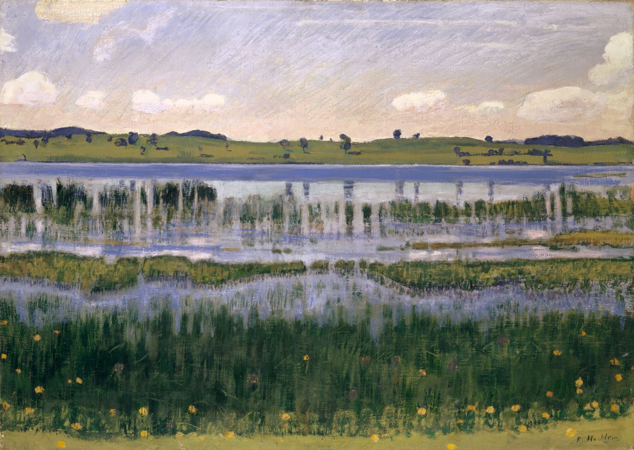 Burgäschi-järvi lähellä Langenthalia, noin 1901. tekijältä Ferdinand Hodler
