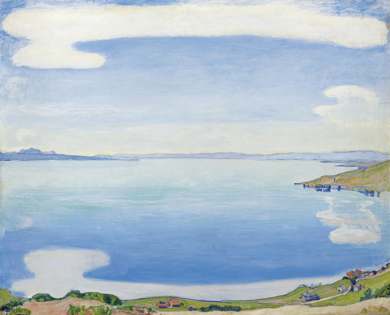 Genevejärvi nähtynä Chexbresistä, 1904 tekijältä Ferdinand Hodler