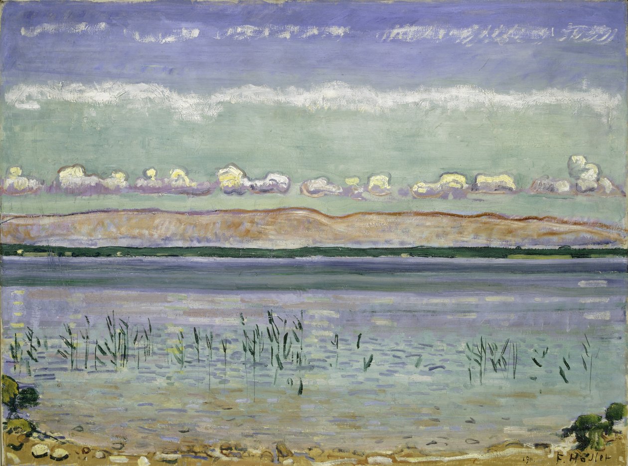 Genevejärvi ja Jura Hills, 1911 tekijältä Ferdinand Hodler
