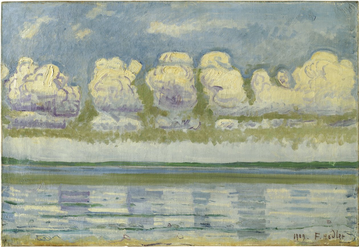Genevejärvi Sveitsin Juran kanssa, 1909 tekijältä Ferdinand Hodler