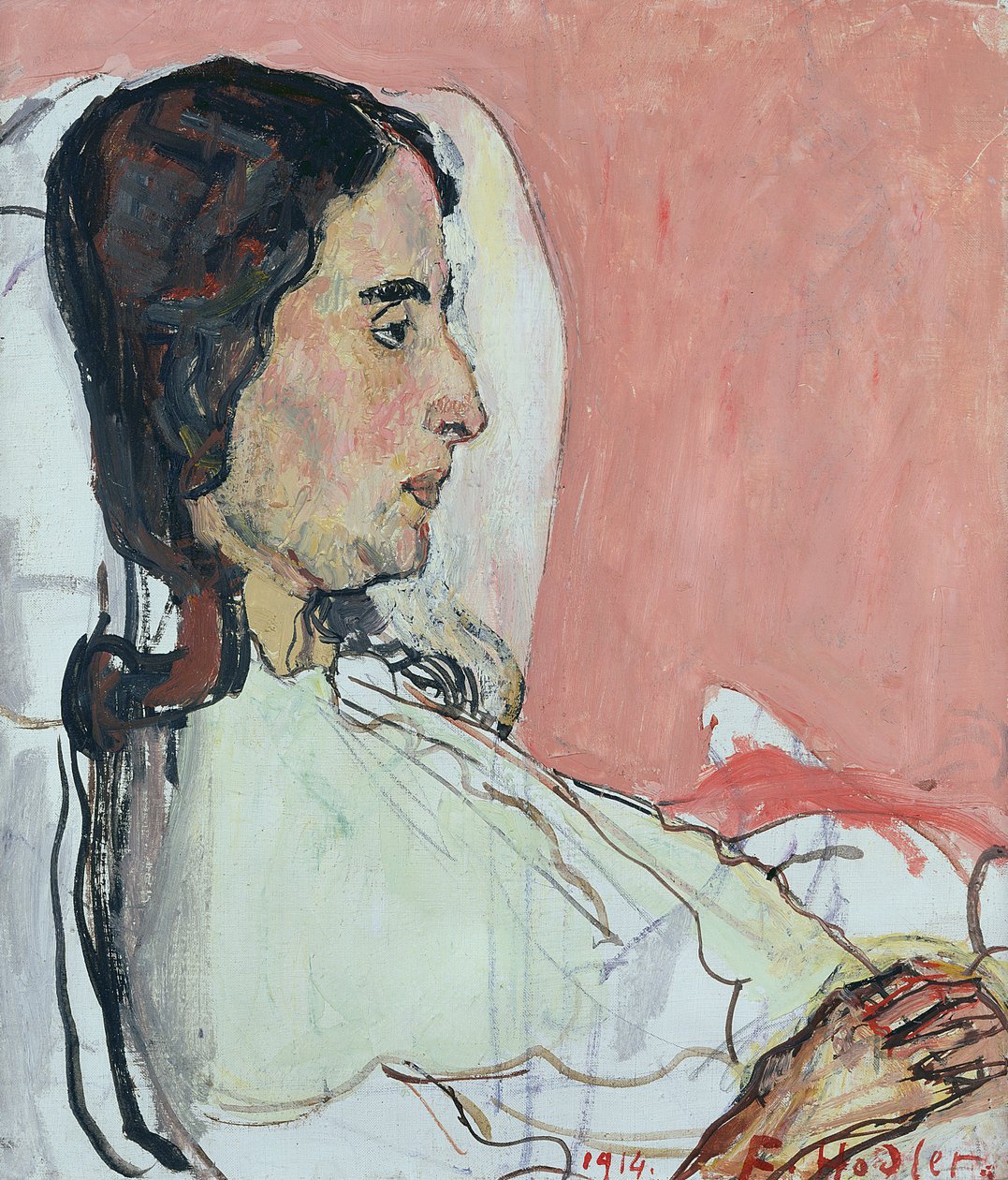 Madame Valentine Gode Darel, sairas, 1914 tekijältä Ferdinand Hodler