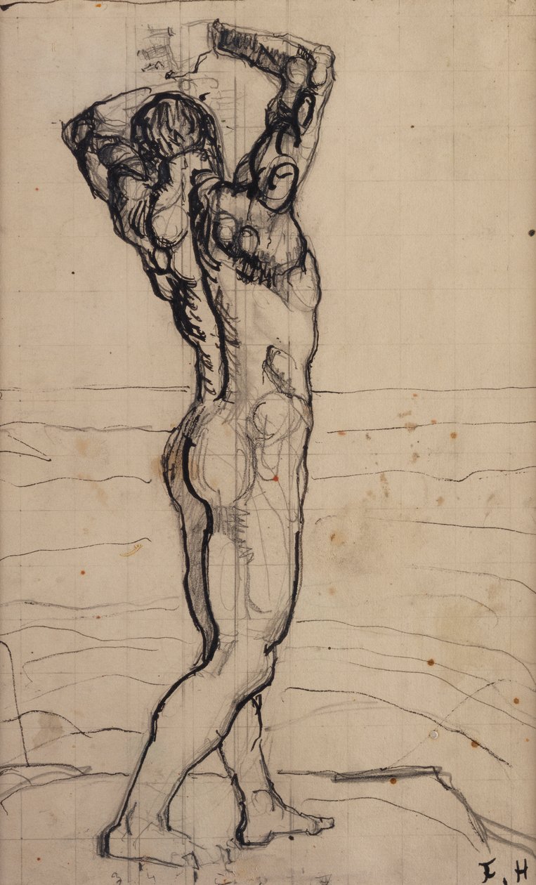 Mies alaston, Study for The Truth; Mies alaston, Tutkimus totuudesta, n. 1902 tekijältä Ferdinand Hodler