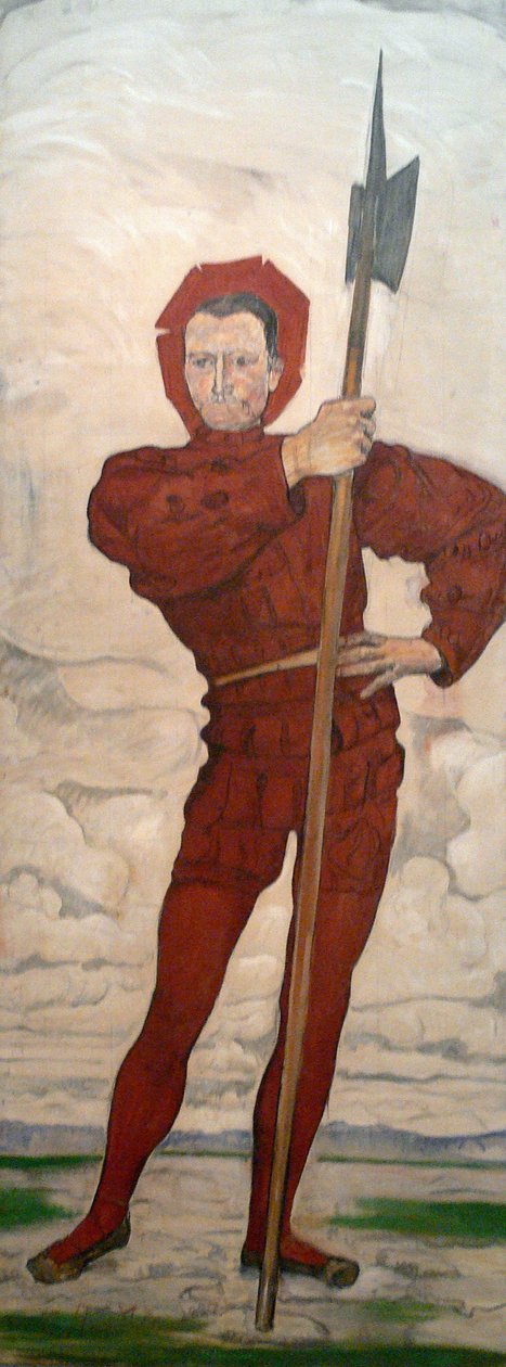 Mies halberdin kanssa tekijältä Ferdinand Hodler