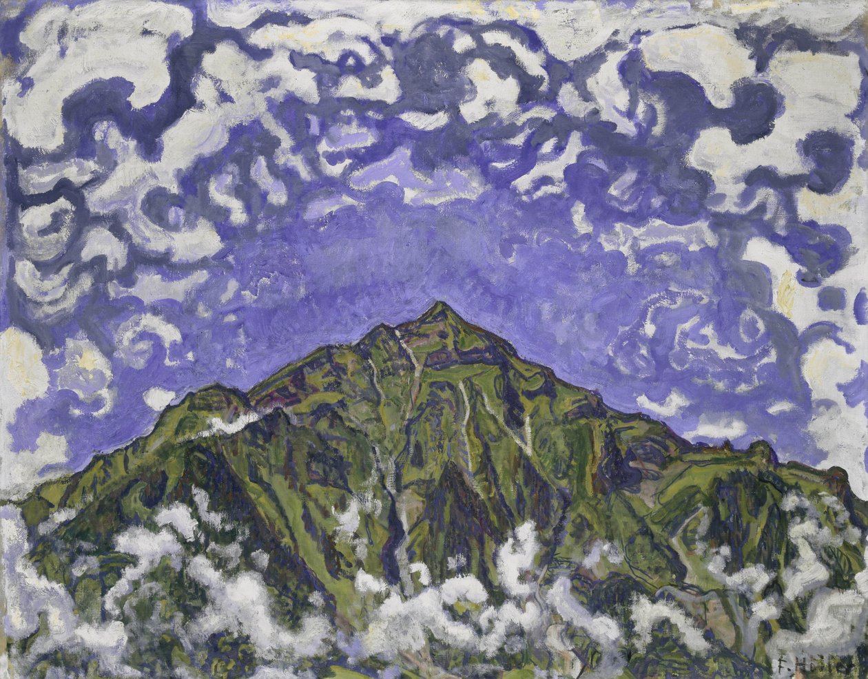 Niesen-vuori nähtynä Heustrichista, 1910. tekijältä Ferdinand Hodler