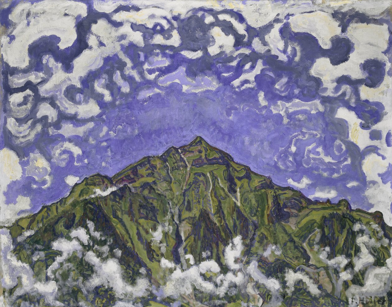 Niesen-vuori nähtynä Heustrichista, 1910 tekijältä Ferdinand Hodler
