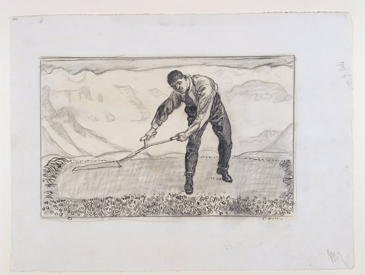 Niittäjä pellolla tekijältä Ferdinand Hodler