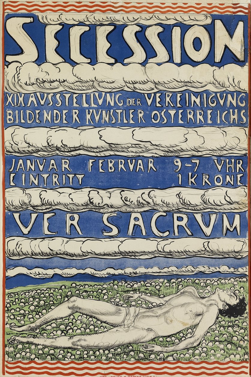 Wienin Secession-näyttelyn juliste tekijältä Ferdinand Hodler