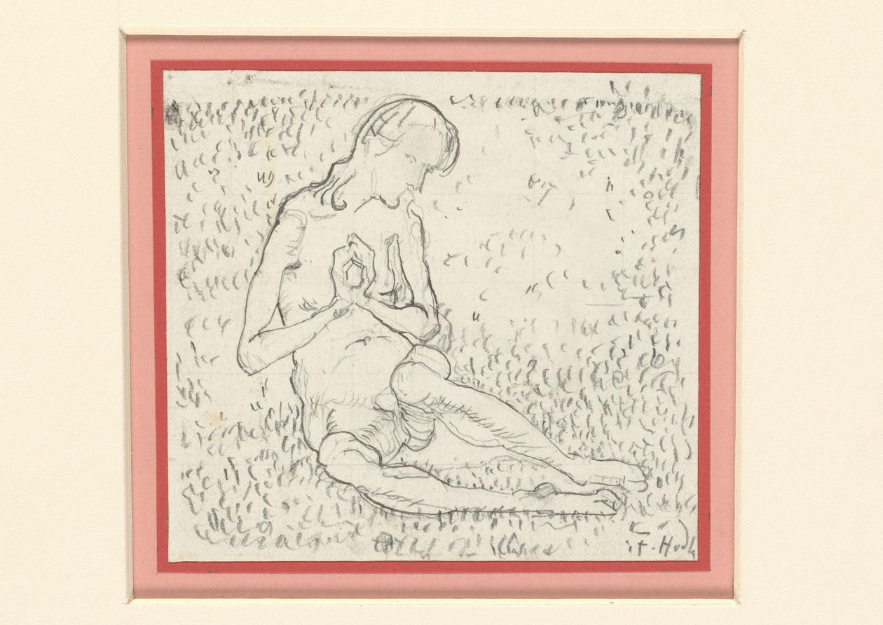 Studie für Die Erwachende (Der Tag) tekijältä Ferdinand Hodler
