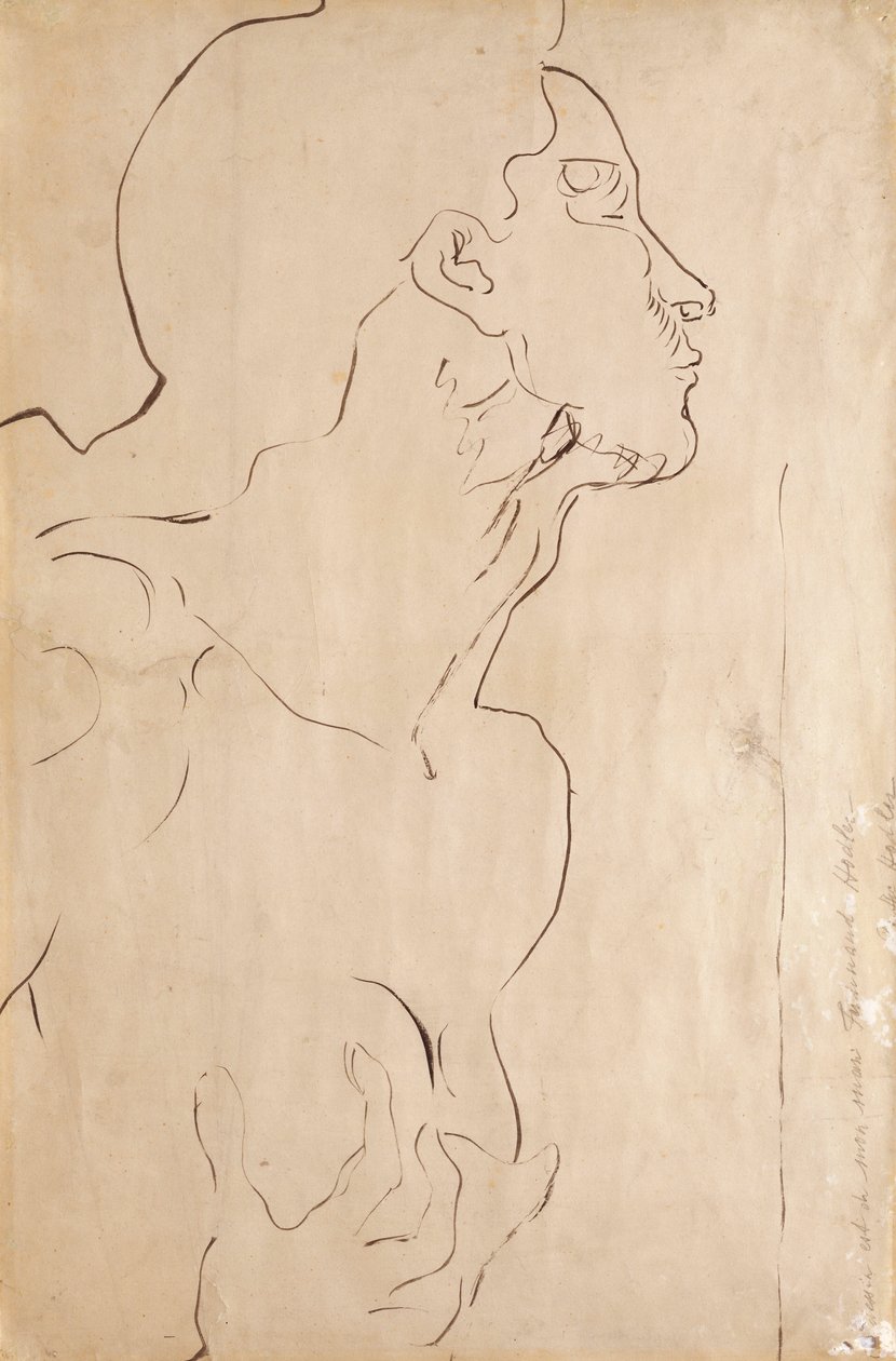 Tutkimus "Feeling I" (intialainen muste paperille) tekijältä Ferdinand Hodler