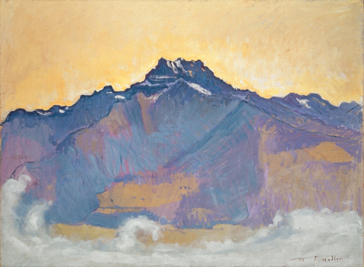 Dents du Midi nähtynä Chesièresistä, 1912 tekijältä Ferdinand Hodler