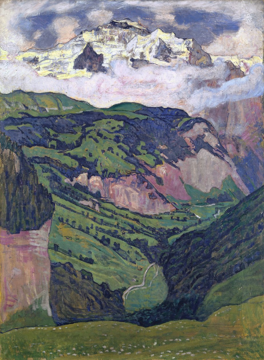 Jungfrau nähtynä Isenfluhista, 1902 tekijältä Ferdinand Hodler