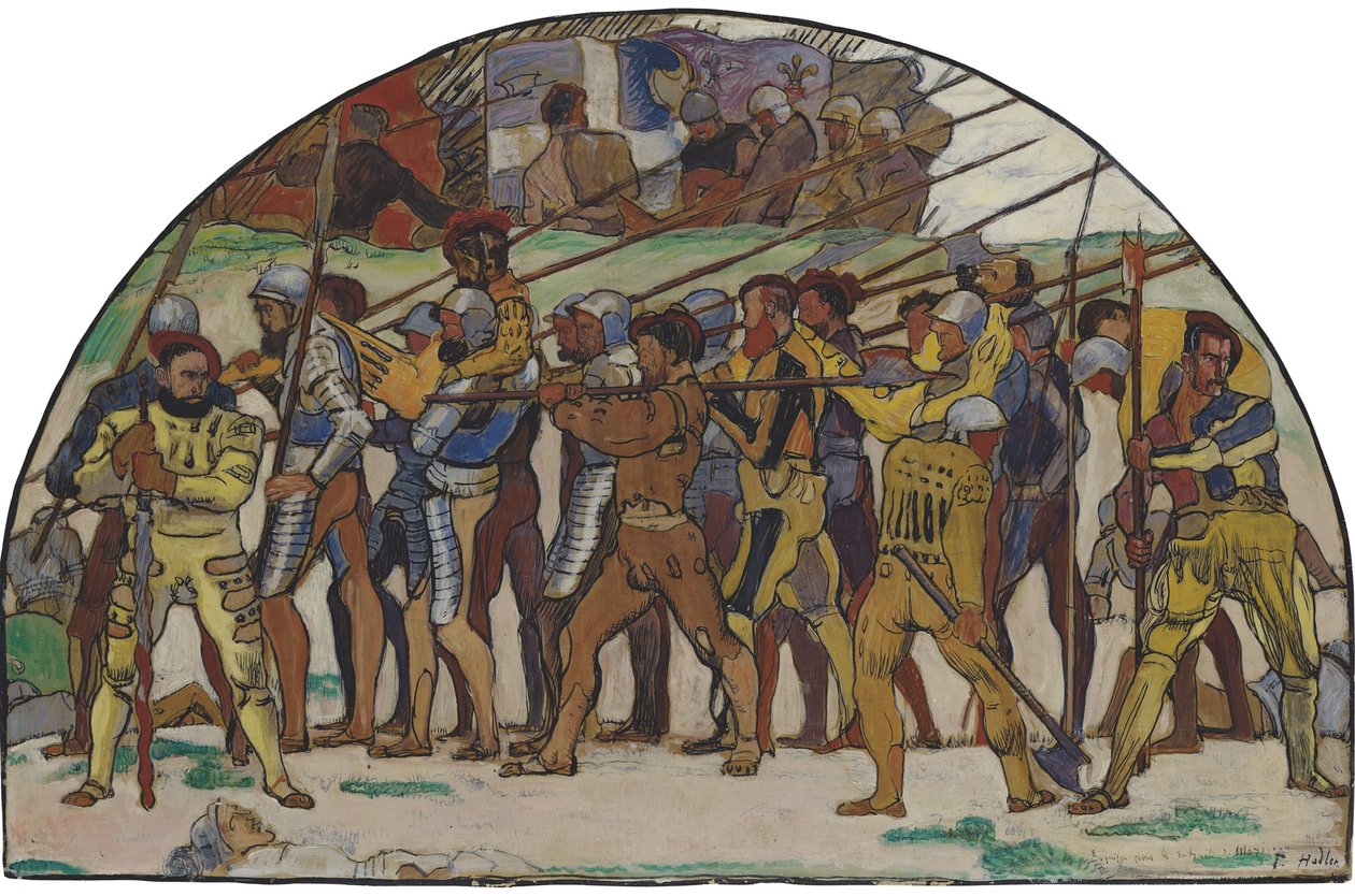 Retreat from Marignano Variant, noin 1897 tekijältä Ferdinand Hodler