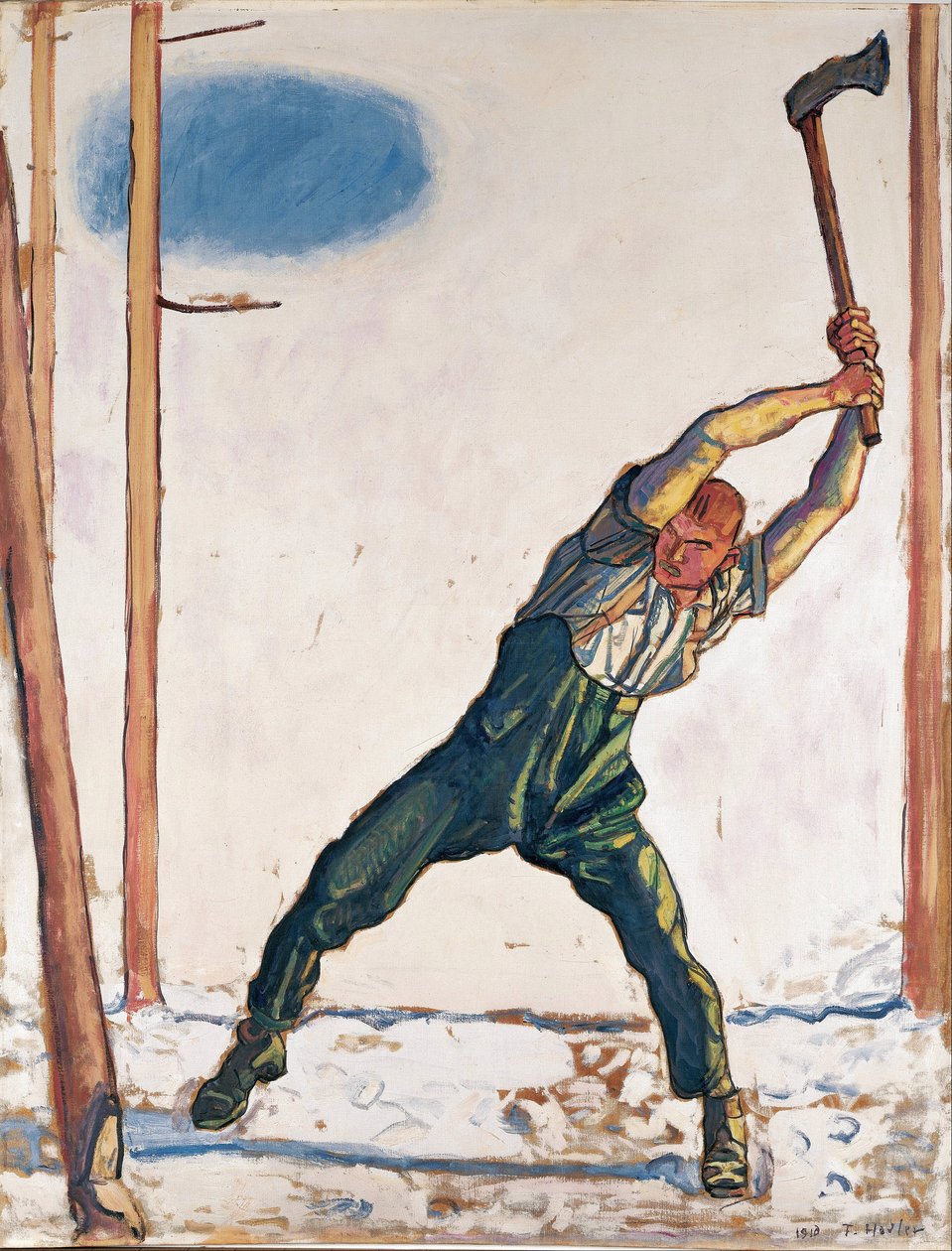 Hodler, Ferdinand (1853-1918) The Woodcutter tekijältä Ferdinand Hodler