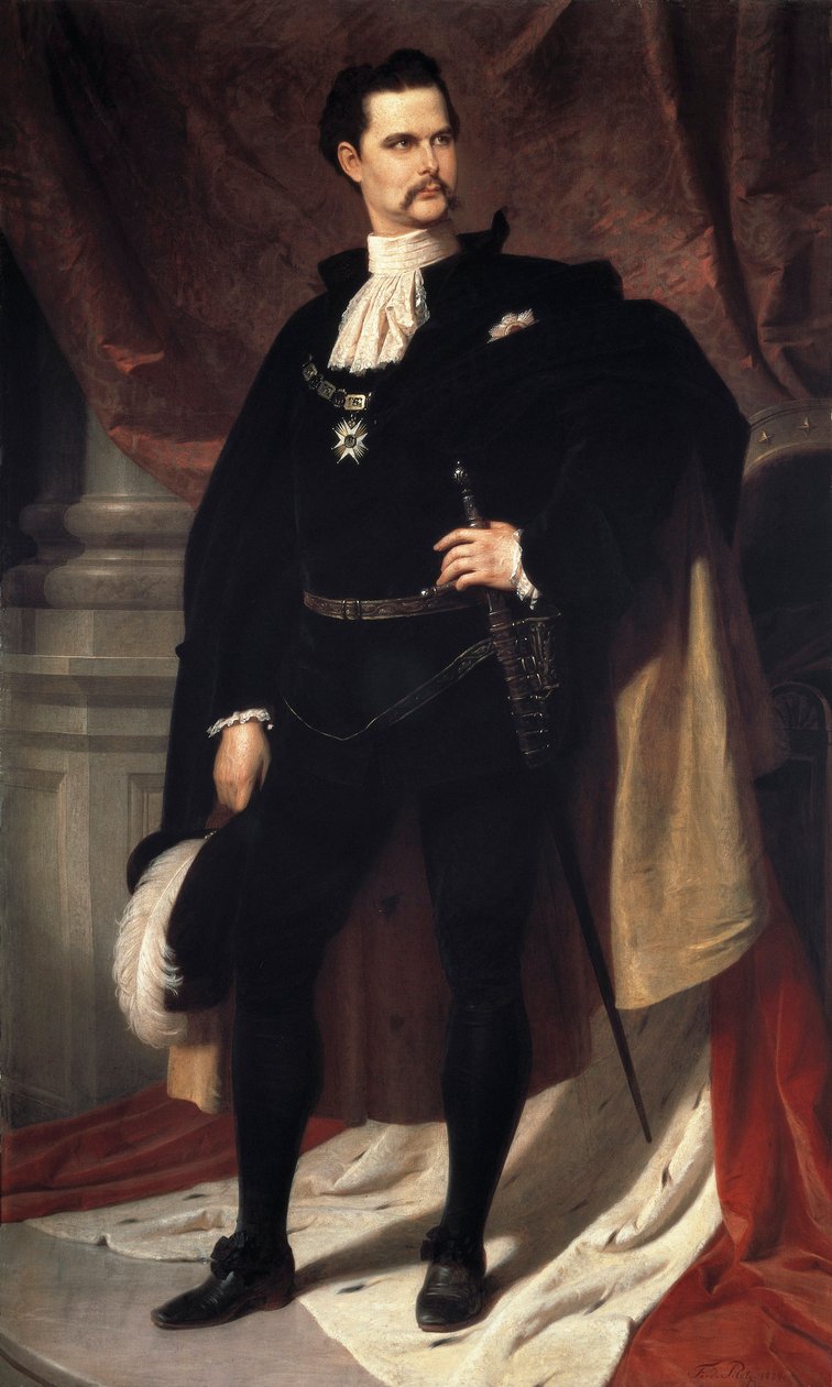 Ludvig II de Bavieren muotokuva (Ludwig Otto Friedrich Wilhelm von Wittelsbach tekijältä Ferdinand II Piloty