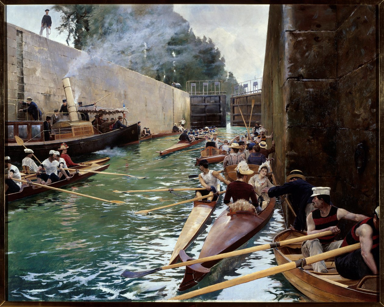 Lukko. Ferdinand Joseph Gueldryn (1858-1945) maalaus. Öljy kankaalle. On mainittava: Reims, Musee Des Beaux Arts tekijältä Ferdinand Joseph Gueldry