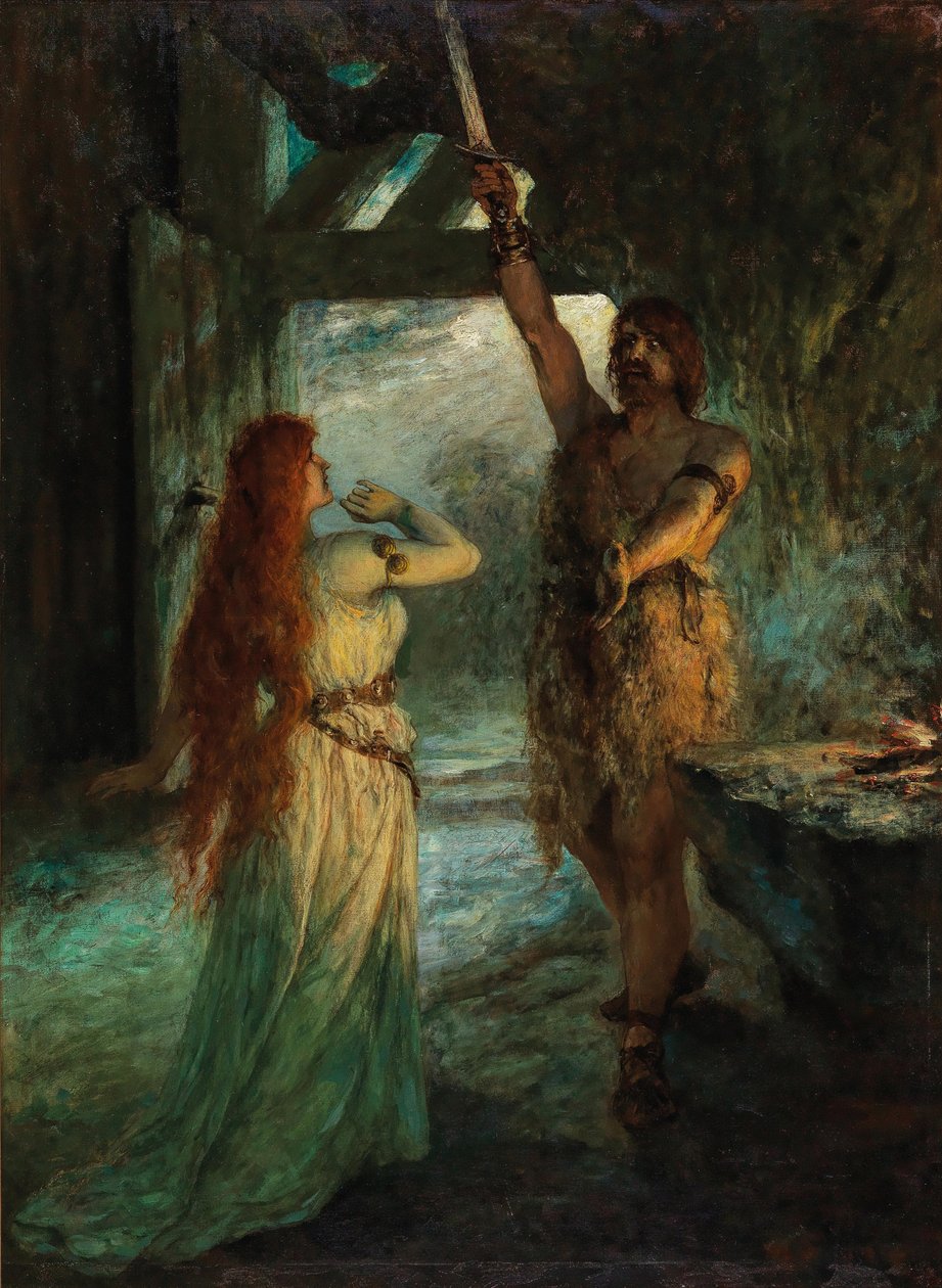 Valkyrie 1st Act: Sieglinde ja hänen veljensä Siegmund. tekijältä Ferdinand Leeke