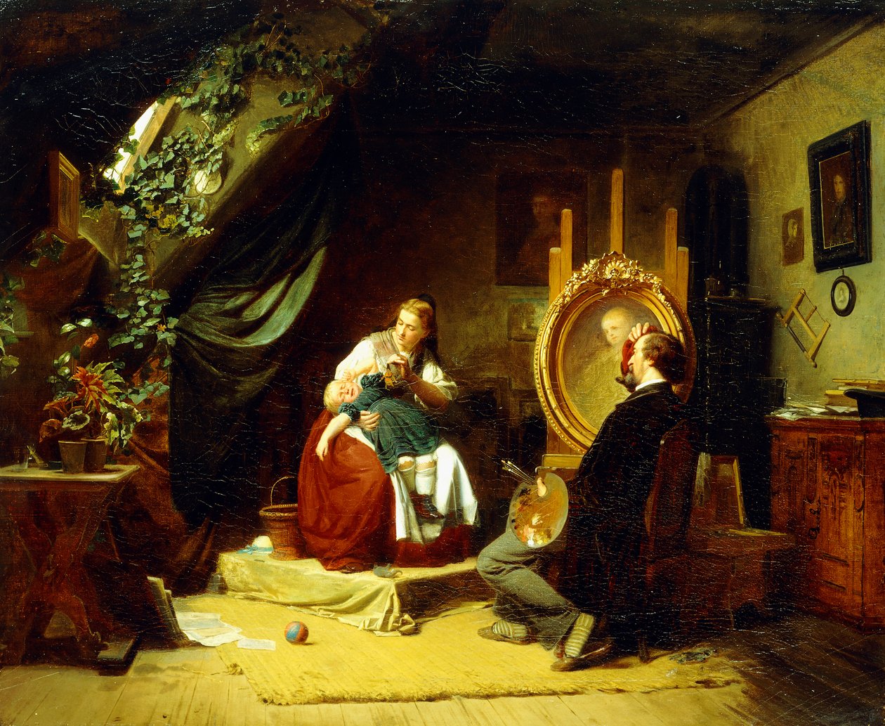 The Restless Little Sitter, n. 1860-69 tekijältä Ferdinand Meyer Wismar