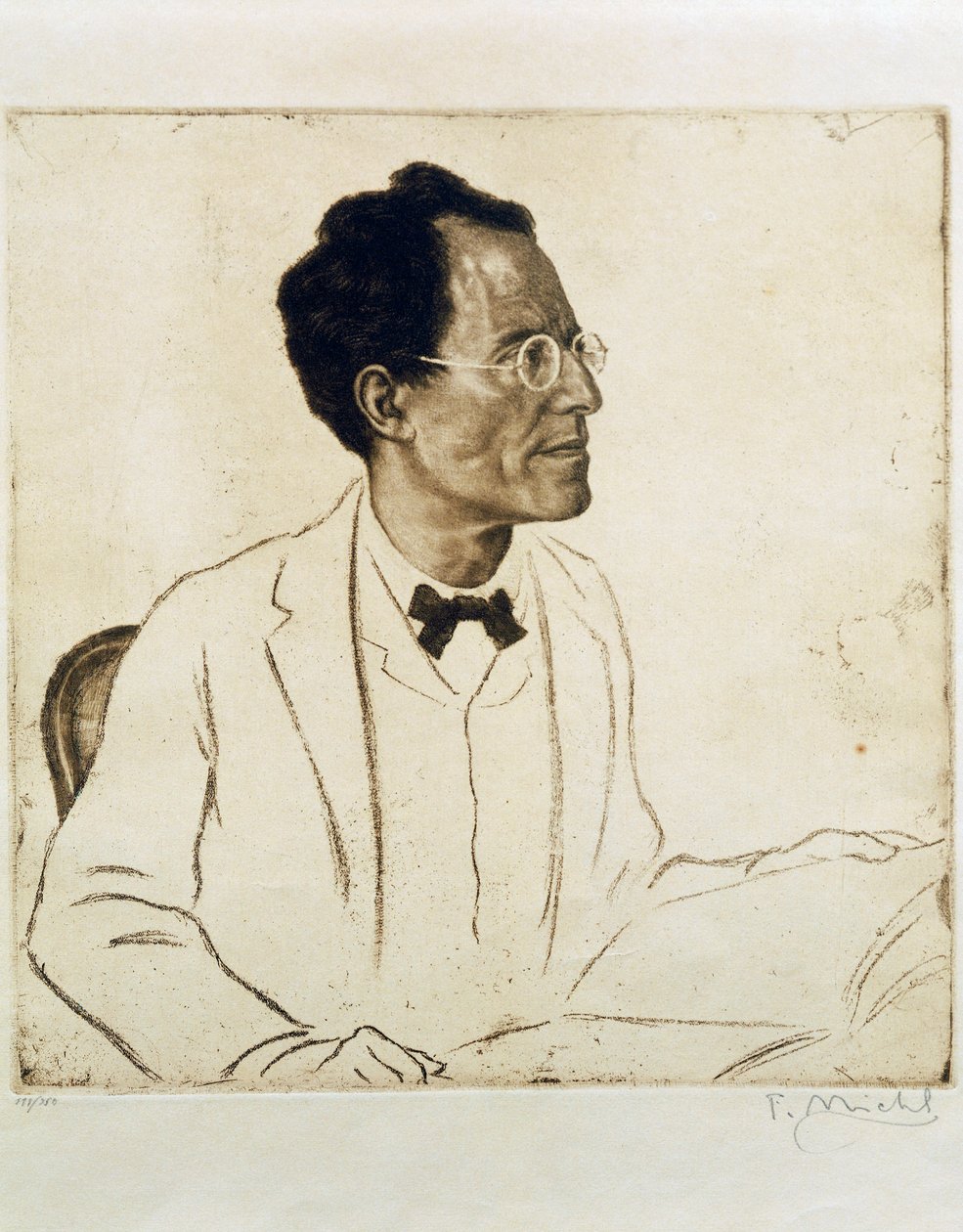 Itävaltalaisen säveltäjän ja kapellimestari Gustav Mahlerin muotokuva (Kalischt tekijältä Ferdinand Michl