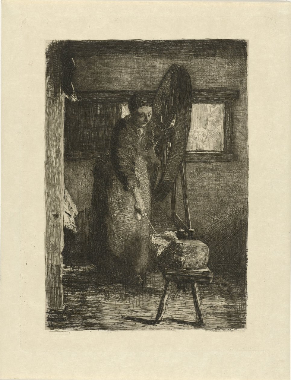 Spinster töissä Töissä (nimi esineessä) tekijältä Ferdinand Oldewelt