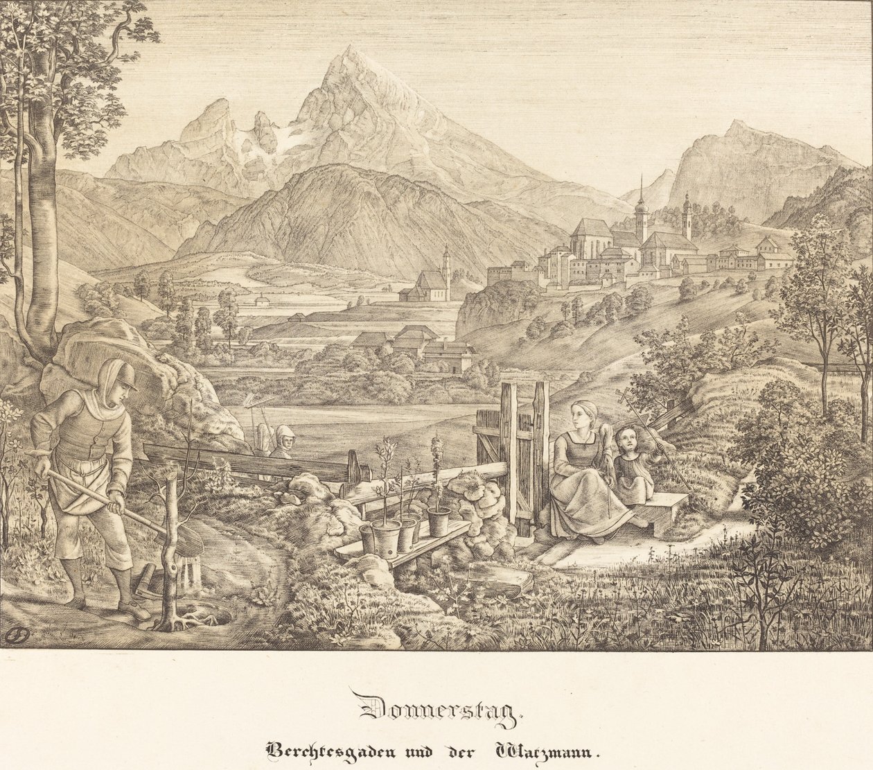 Torstai - Berchtesgaden ja Watzmann-vuori tekijältä Ferdinand Olivier