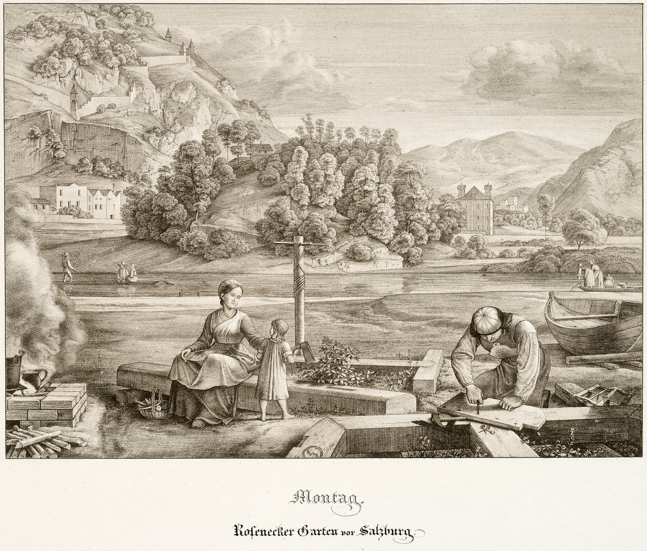 Dilluns: Rosenecker Garden abans de Salzburgfinnish tekijältä Ferdinand Olivier