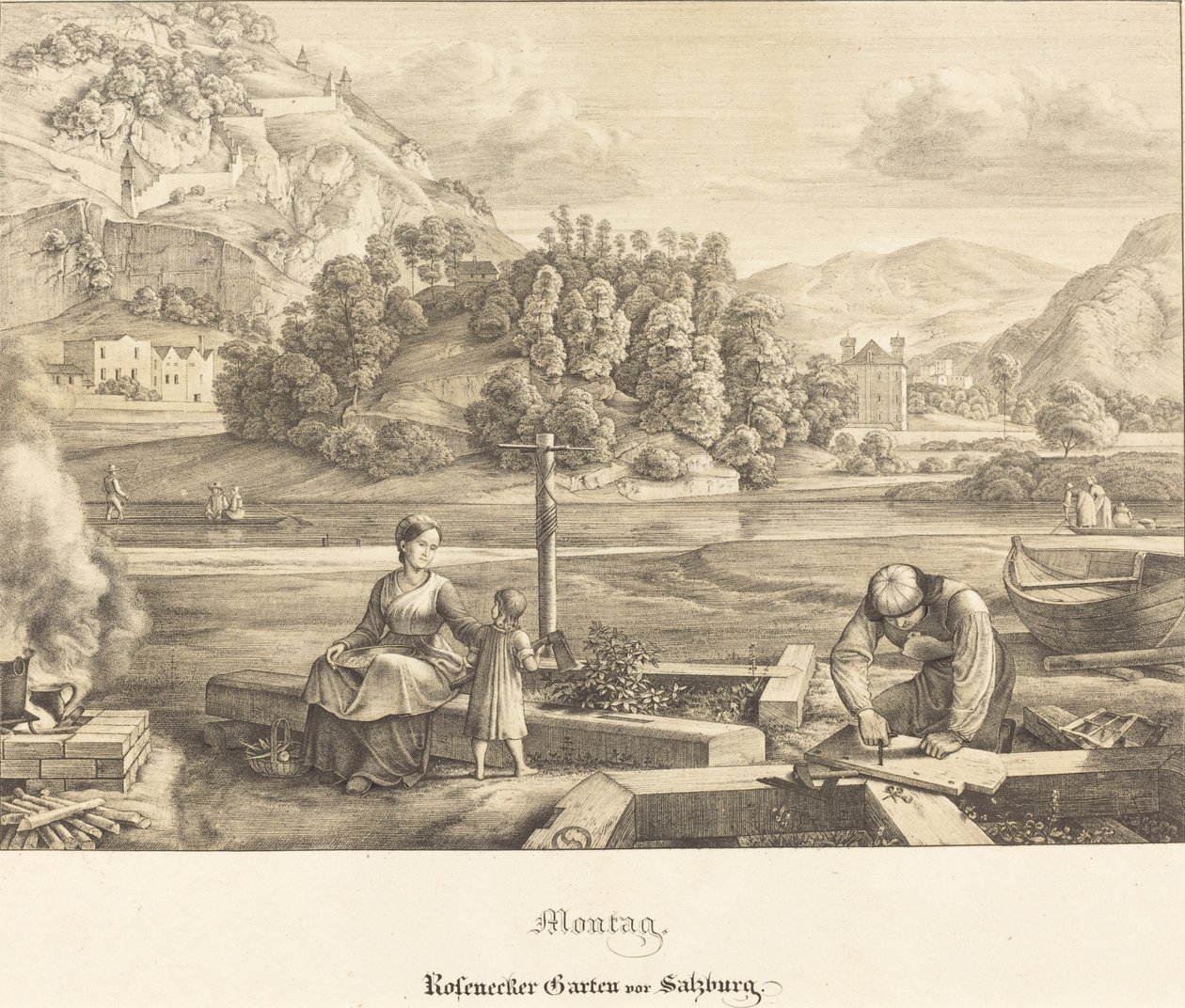 Maanantai - Rosenecker Garden lähellä Salzburgia (maanantai - Rosenecker Garden lähellä Salzburgia) tekijältä Ferdinand Olivier