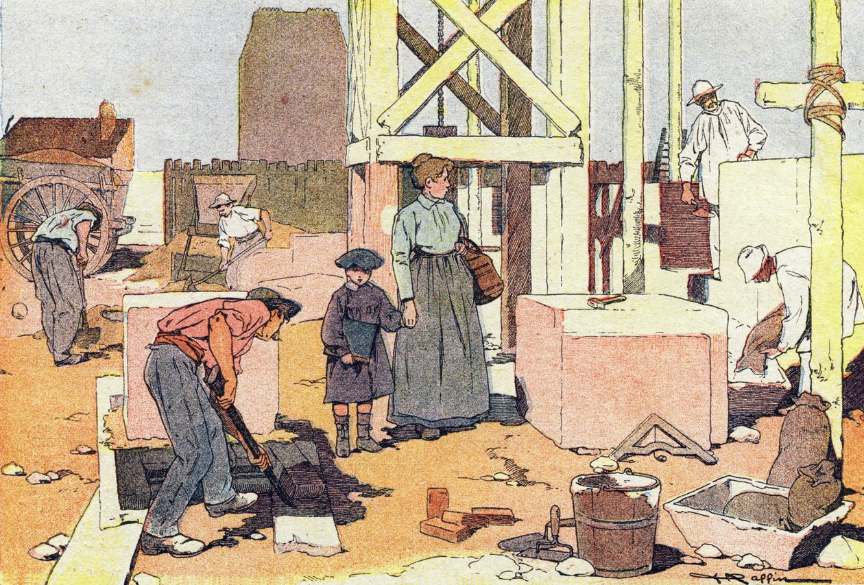 The Macon, lapsuuden kuvakirjassa, n. 1900 (kaiverrus) tekijältä Ferdinand Raffin