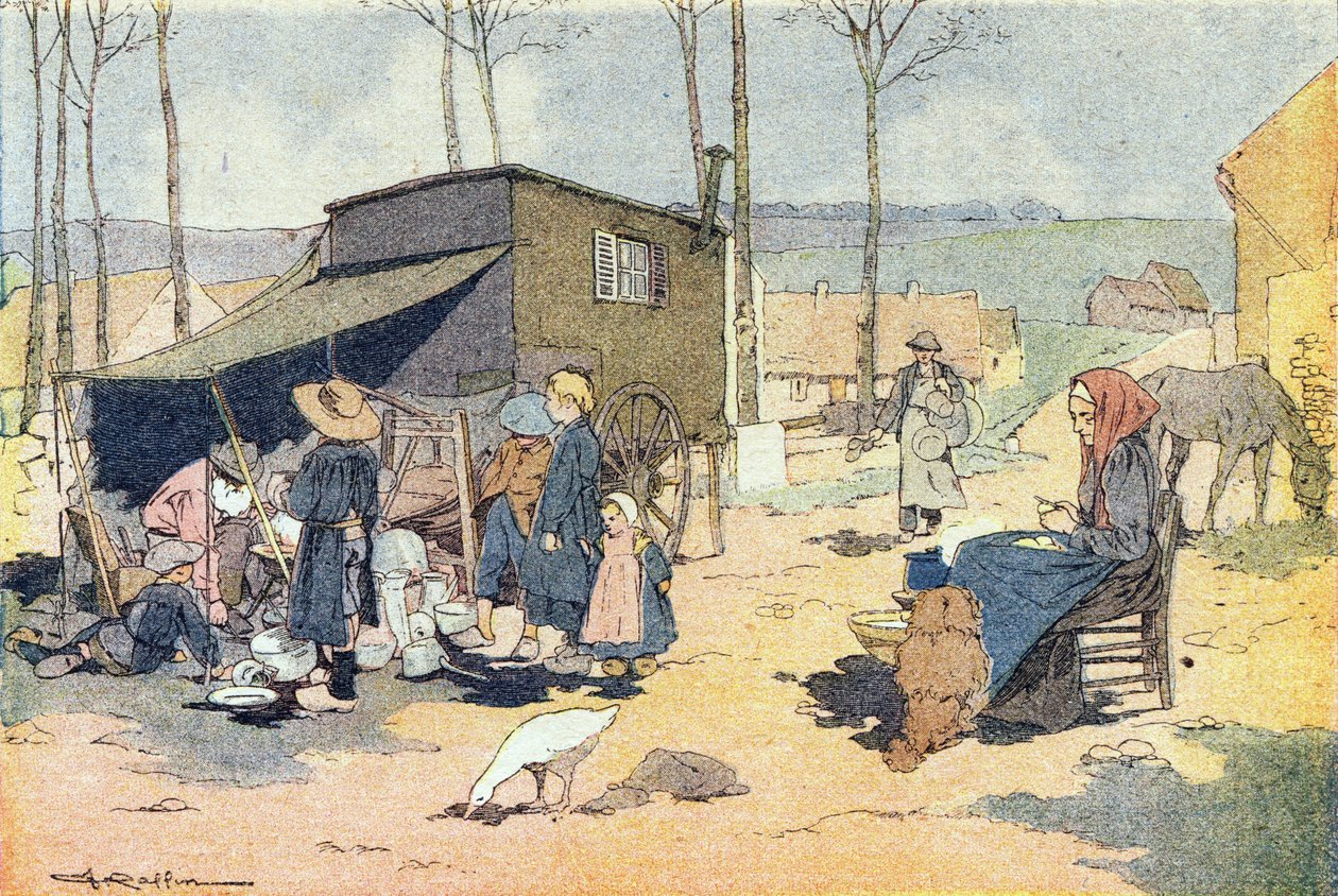 Retamer, lapsuuden kuvakirjassa, n. 1900 (kaiverrus) tekijältä Ferdinand Raffin