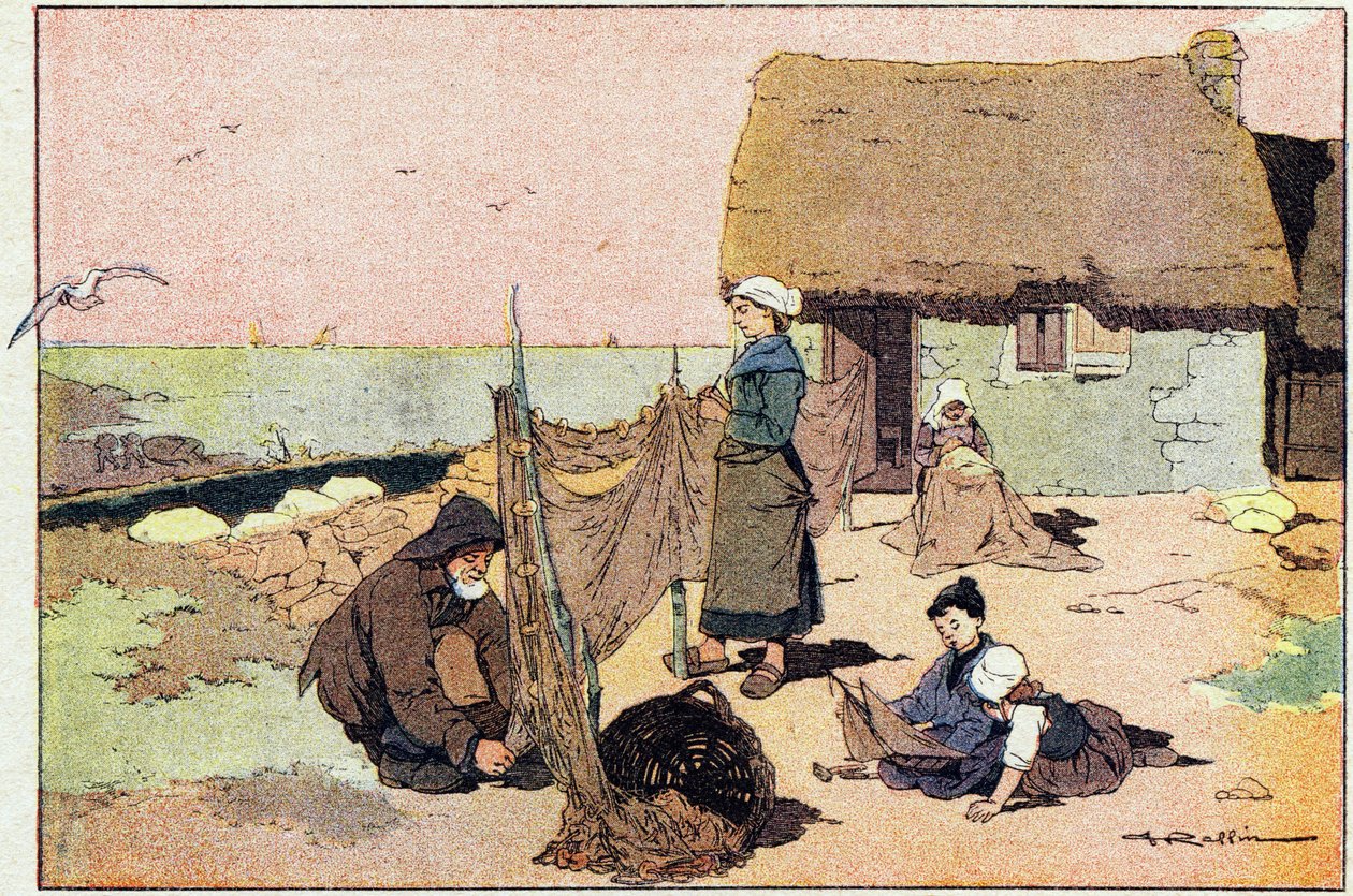 Syntinen, lapsuuden kuvakirjassa, n. 1900 (kaiverrus) tekijältä Ferdinand Raffin