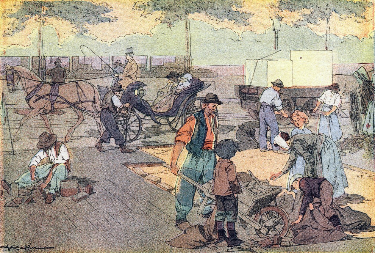 Puinen päällyste, lapsuuden kuvakirjassa, n.1900 (kaiverrus) tekijältä Ferdinand Raffin