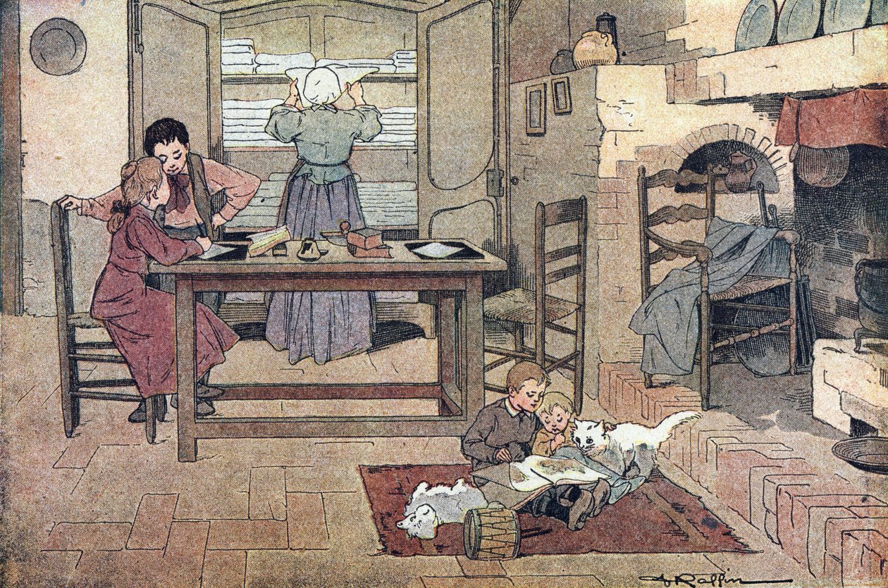 Työskentely kotona (läksyt, lukeminen ja kotityöt), Imagier de l